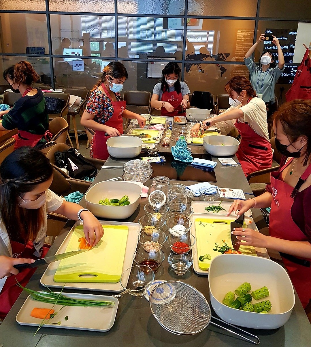 Rice in Korea Students making Kimchi